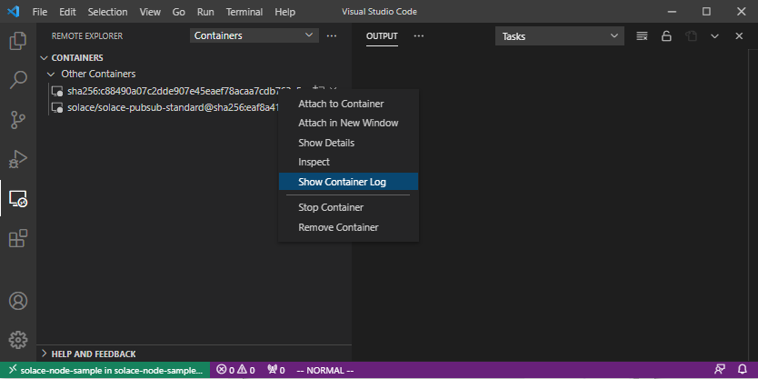 sample subscriber output