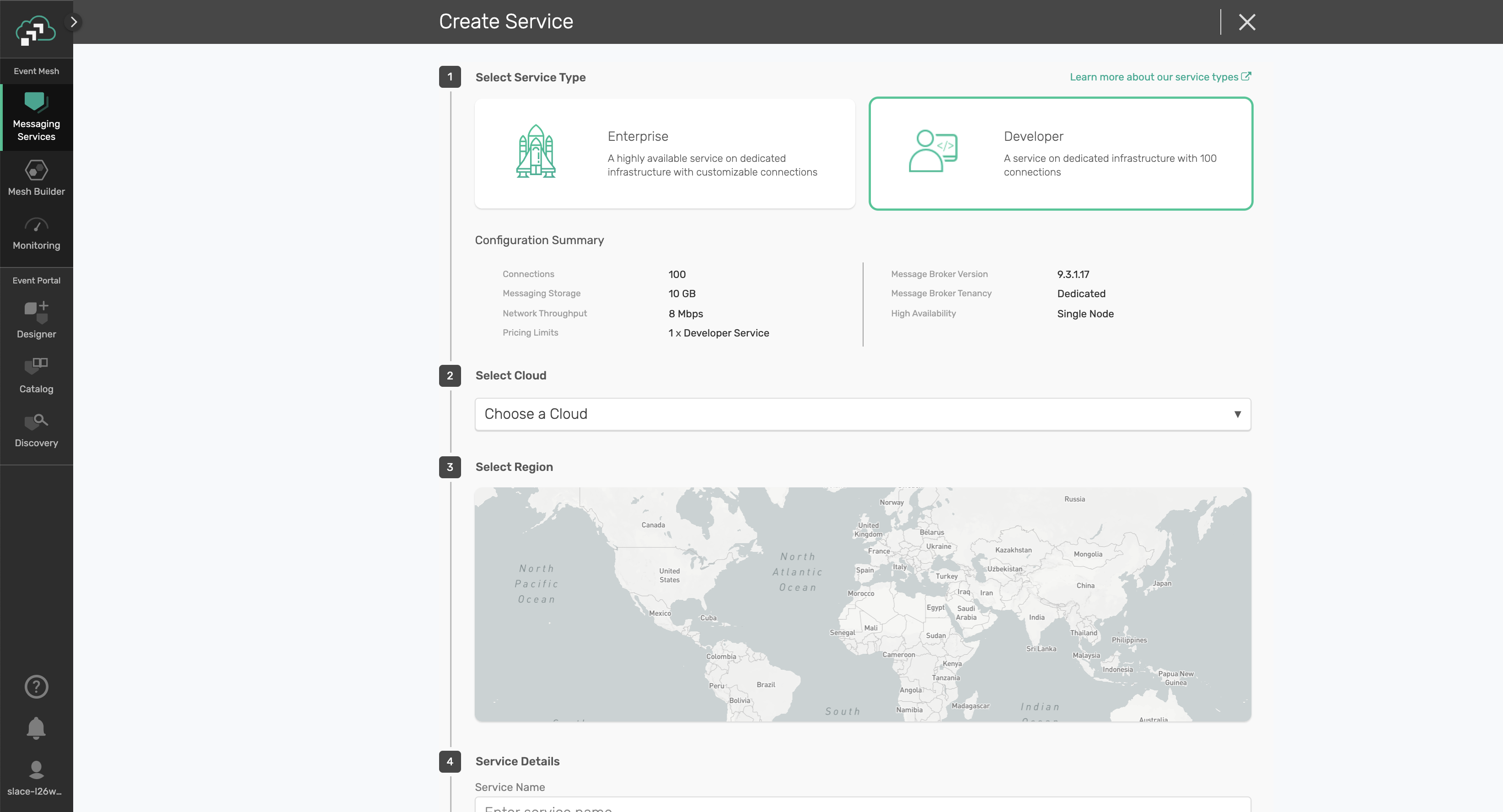 Solace Cloud Messaging Service Create Solace Cloud Messaging Service